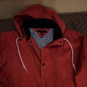 Nautica Vibrant Red Hooded Raincoat
